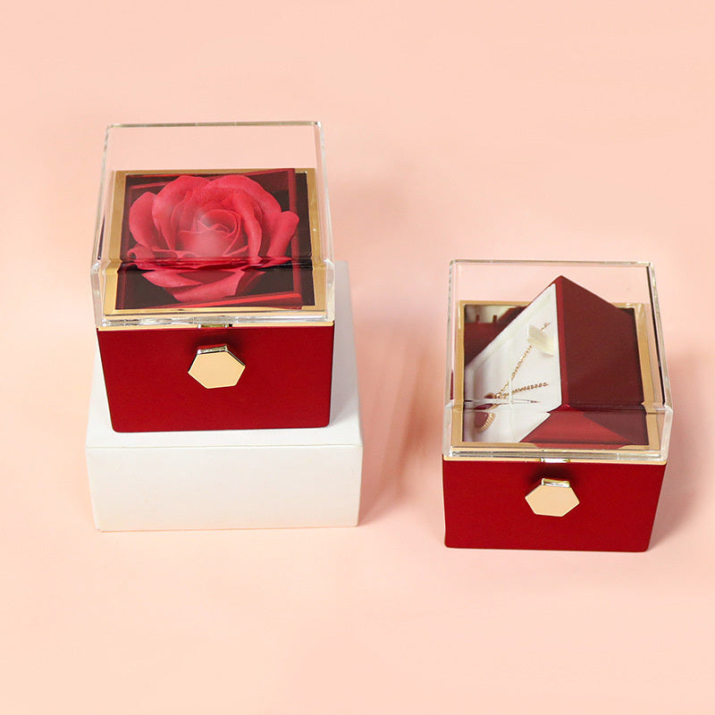 Charming Rotating Rose Packaging for Valentine’s Day Jewelry Gifts - Sal Basket