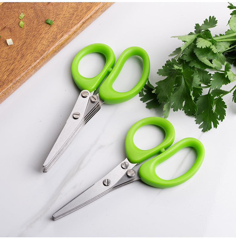 Time-Saving Multi-Blade Scissors for Chopping Herbs, Onions, and More - Sal Basket