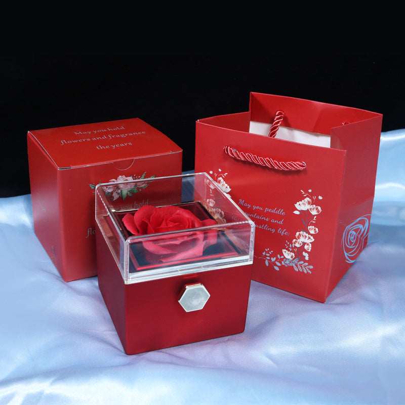 Charming Rotating Rose Packaging for Valentine’s Day Jewelry Gifts - Sal Basket