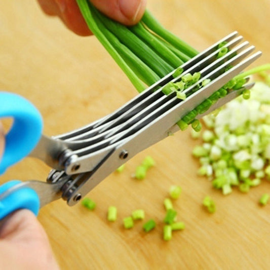 Time-Saving Multi-Blade Scissors for Chopping Herbs, Onions, and More - Sal Basket